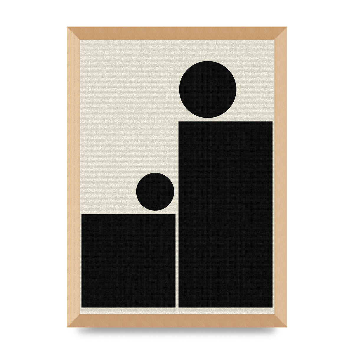Abstract Bold Block Rectangle Shape Wall Art - A3 framed