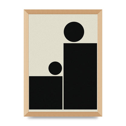 Abstract Bold Block Rectangle Shape Wall Art - A3 framed