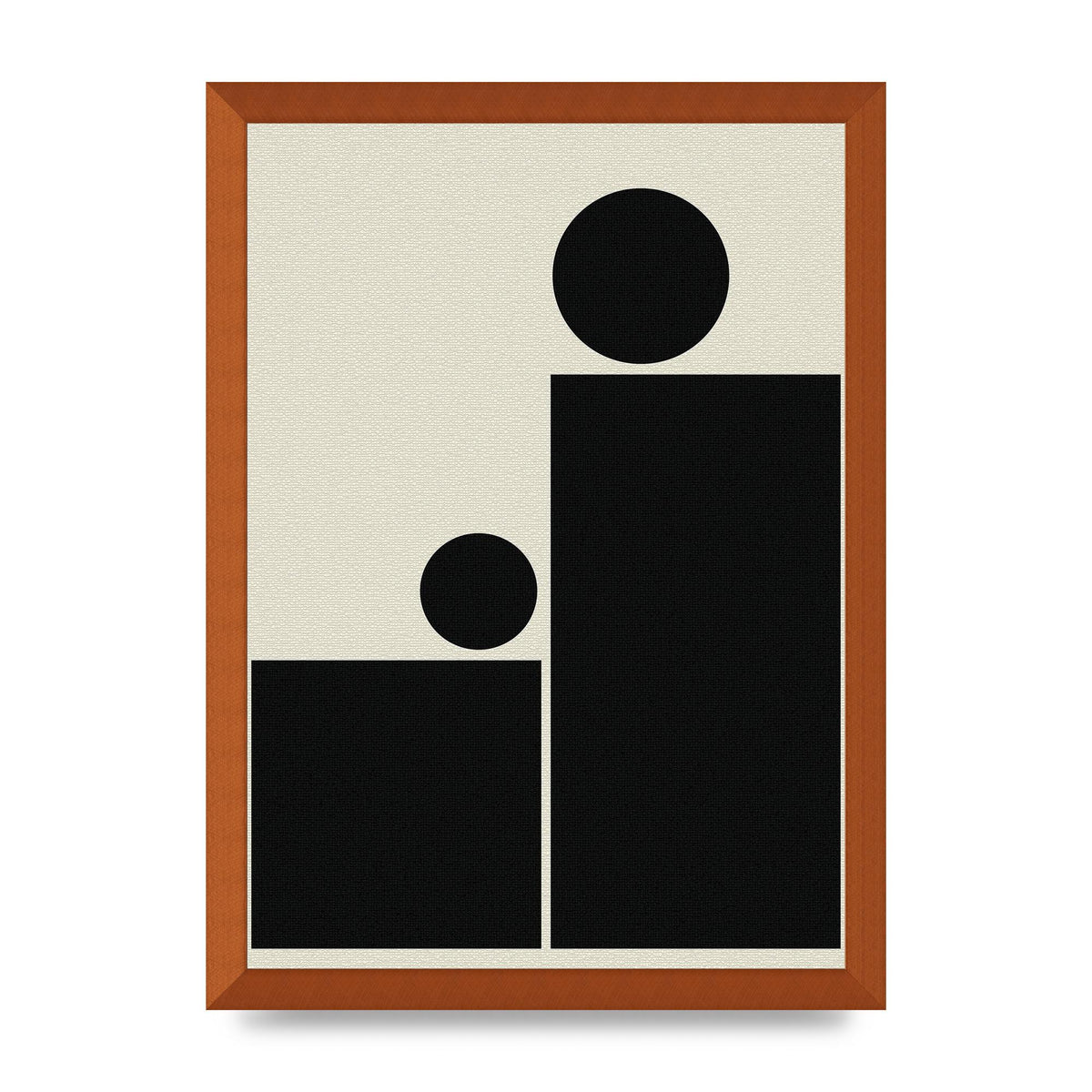 Abstract Bold Block Rectangle Shape Wall Art - A3 framed