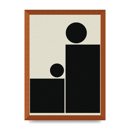 Abstract Bold Block Rectangle Shape Wall Art - A3 framed