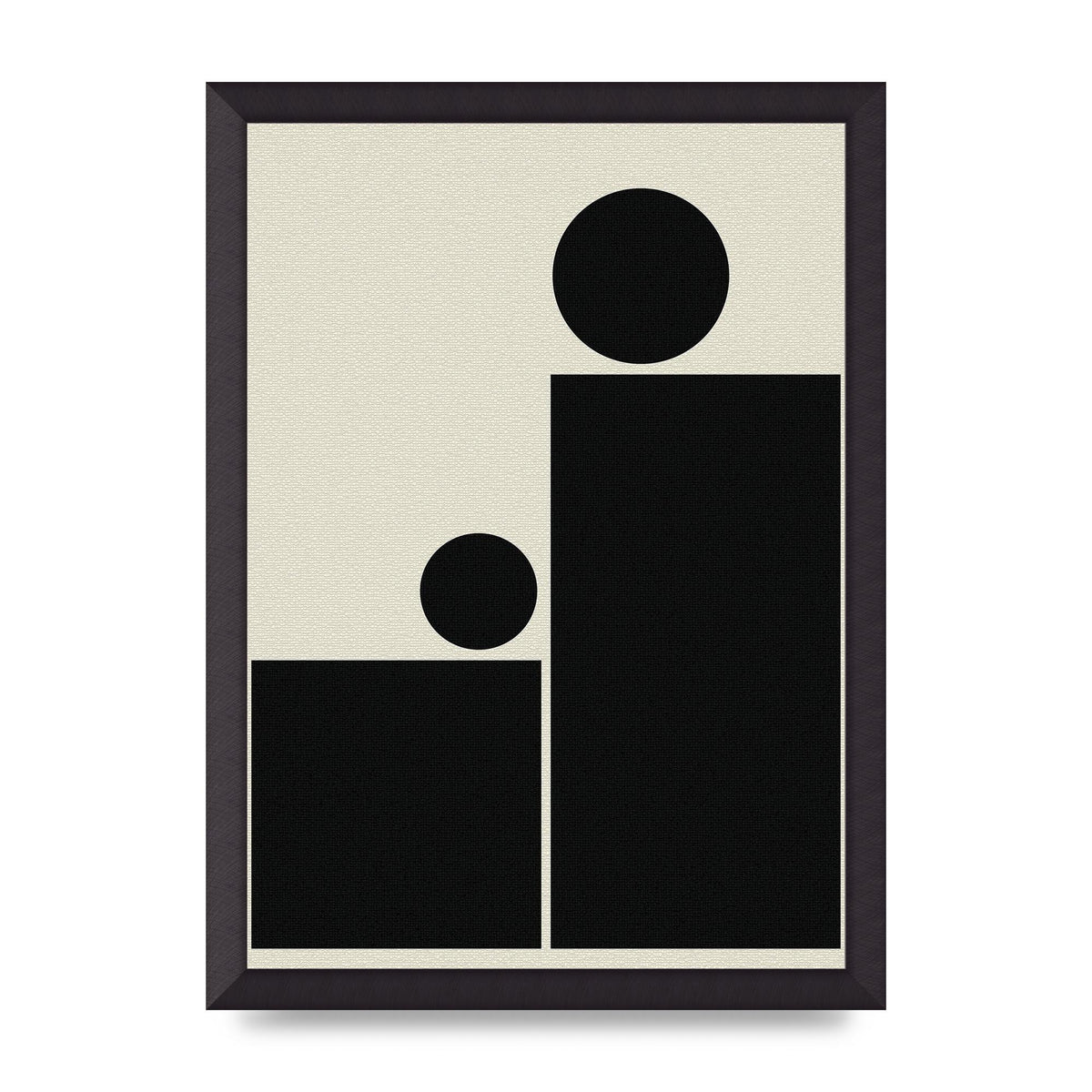 Abstract Bold Block Rectangle Shape Wall Art - A3 framed