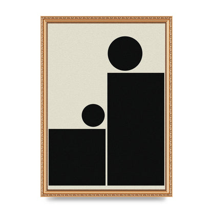Abstract Bold Block Rectangle Shape Wall Art - A3 framed