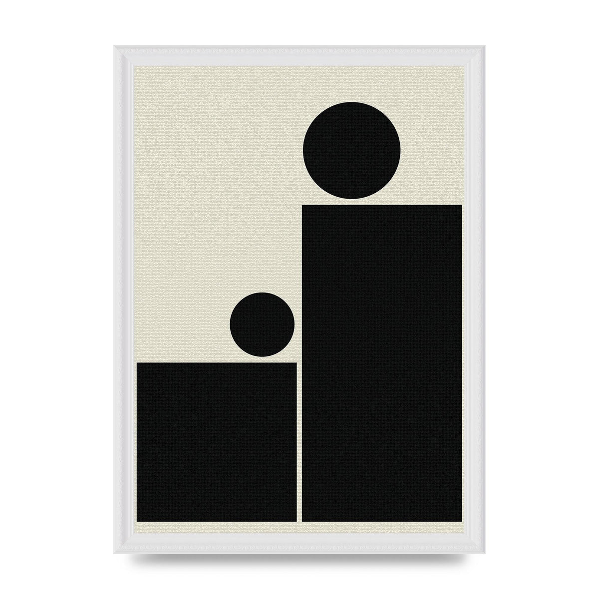 Abstract Bold Block Rectangle Shape Wall Art - A3 framed