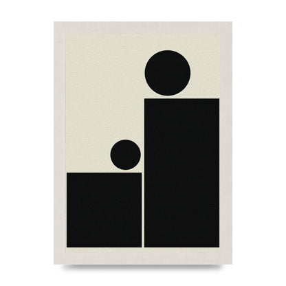 Abstract Bold Block Rectangle Shape Wall Art - A4 framed