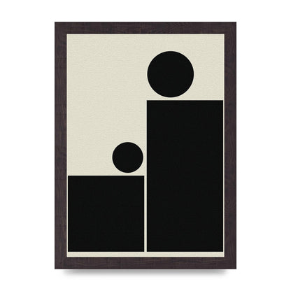 Abstract Bold Block Rectangle Shape Wall Art - A4 framed