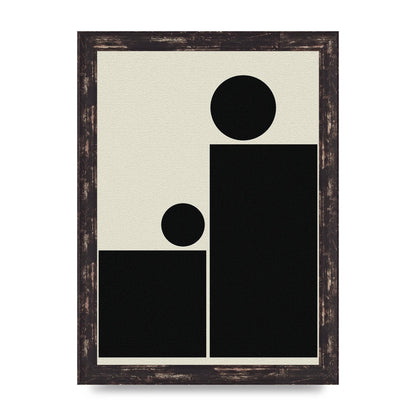 Abstract Bold Block Rectangle Shape Wall Art - A4 framed