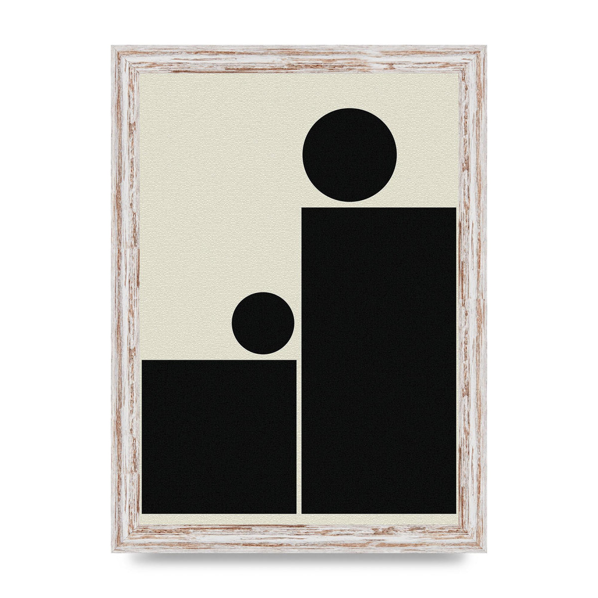 Abstract Bold Block Rectangle Shape Wall Art - A4 framed
