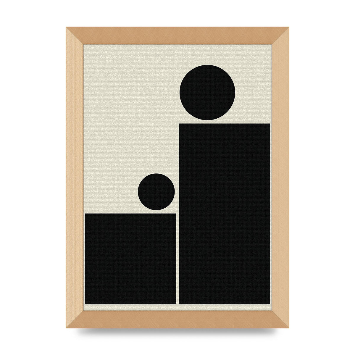 Abstract Bold Block Rectangle Shape Wall Art - A4 framed