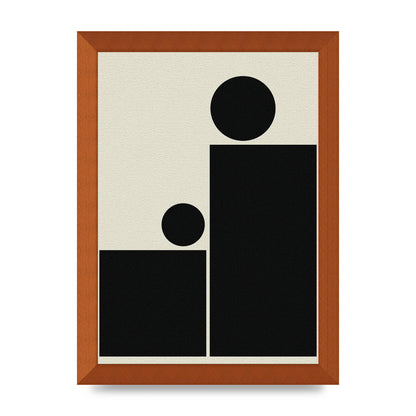 Abstract Bold Block Rectangle Shape Wall Art - A4 framed