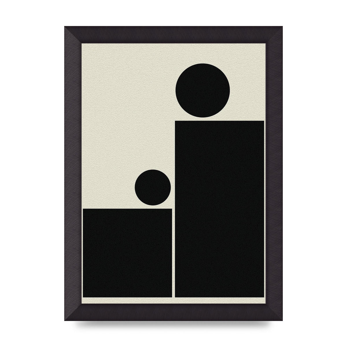 Abstract Bold Block Rectangle Shape Wall Art - A4 framed
