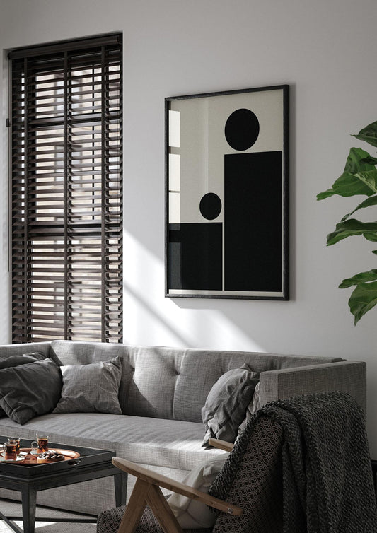 Abstract Bold Block Rectangle Shape Wall Art - living room 1