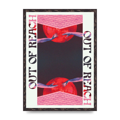 Out Of Reach Lofi Retro Music Poster Style" Printed Poster - A2 framed
