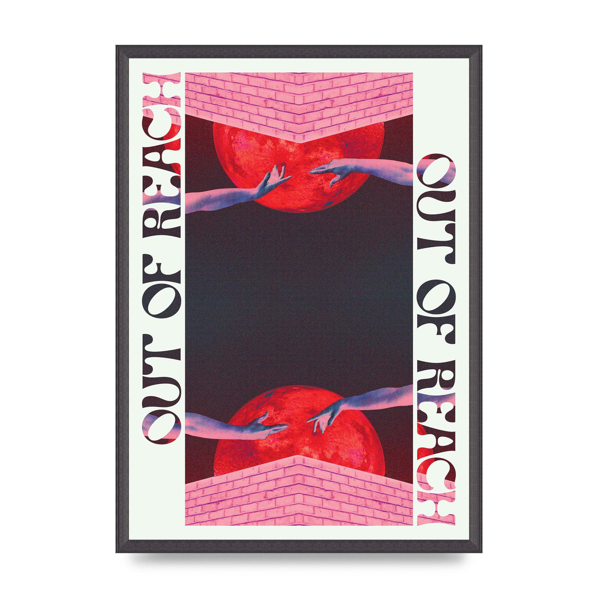 Out Of Reach Lofi Retro Music Poster Style" Printed Poster - A2 framed