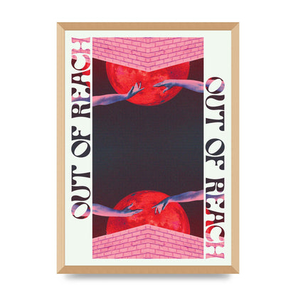 Out Of Reach Lofi Retro Music Poster Style" Printed Poster - A2 framed