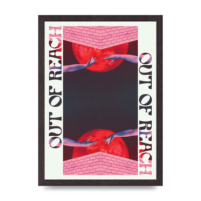 Out Of Reach Lofi Retro Music Poster Style" Printed Poster - A3 framed