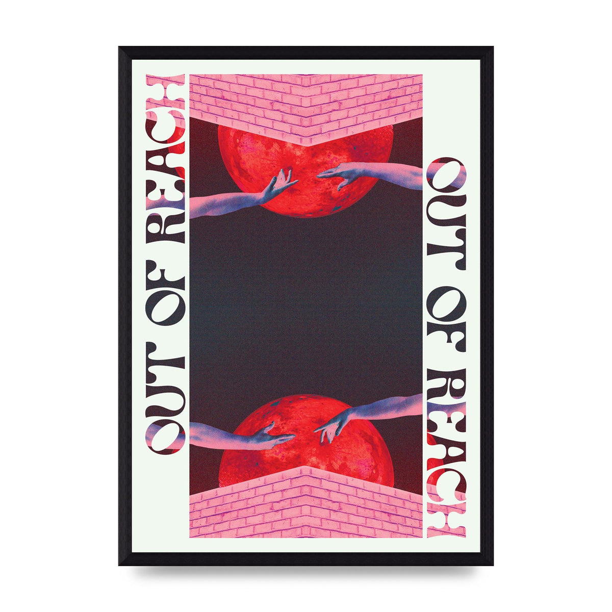 Out Of Reach Lofi Retro Music Poster Style" Printed Poster - A3 framed