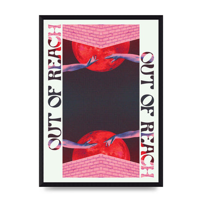 Out Of Reach Lofi Retro Music Poster Style" Printed Poster - A3 framed