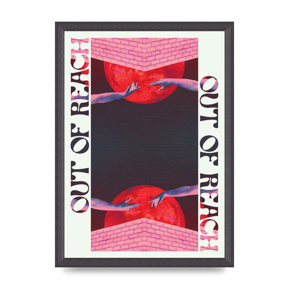 Out Of Reach Lofi Retro Music Poster Style" Printed Poster - A3 framed