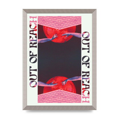 Out Of Reach Lofi Retro Music Poster Style" Printed Poster - A3 framed