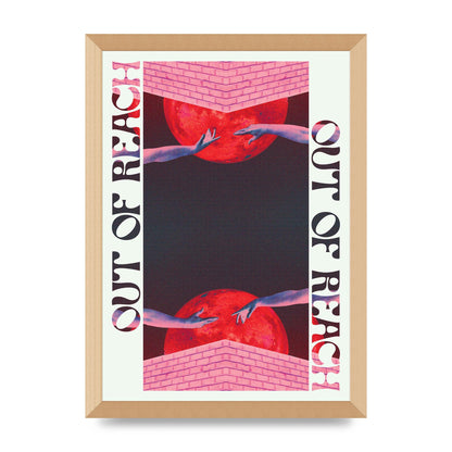 Out Of Reach Lofi Retro Music Poster Style" Printed Poster - A3 framed