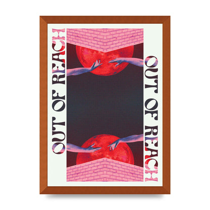 Out Of Reach Lofi Retro Music Poster Style" Printed Poster - A3 framed