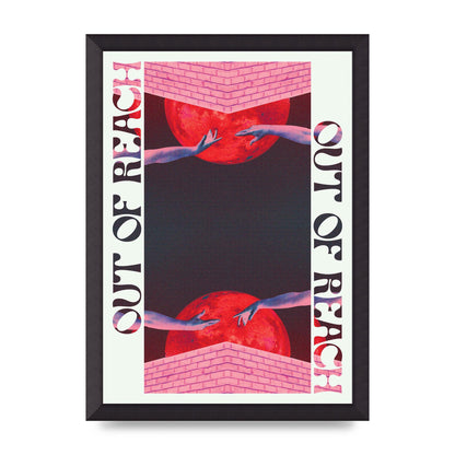 Out Of Reach Lofi Retro Music Poster Style" Printed Poster - A3 framed