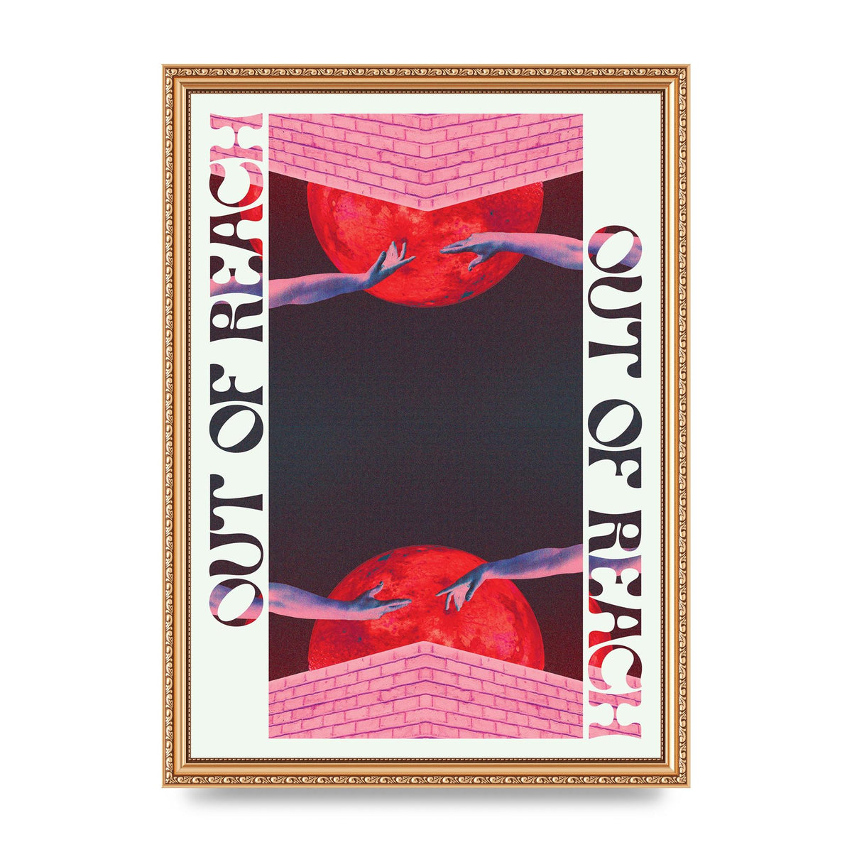 Out Of Reach Lofi Retro Music Poster Style" Printed Poster - A3 framed