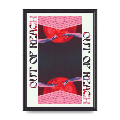 Out Of Reach Lofi Retro Music Poster Style" Printed Poster - A3 framed