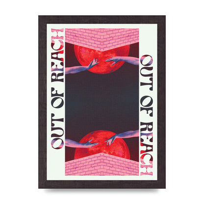 Out Of Reach Lofi Retro Music Poster Style" Printed Poster - A4 framed