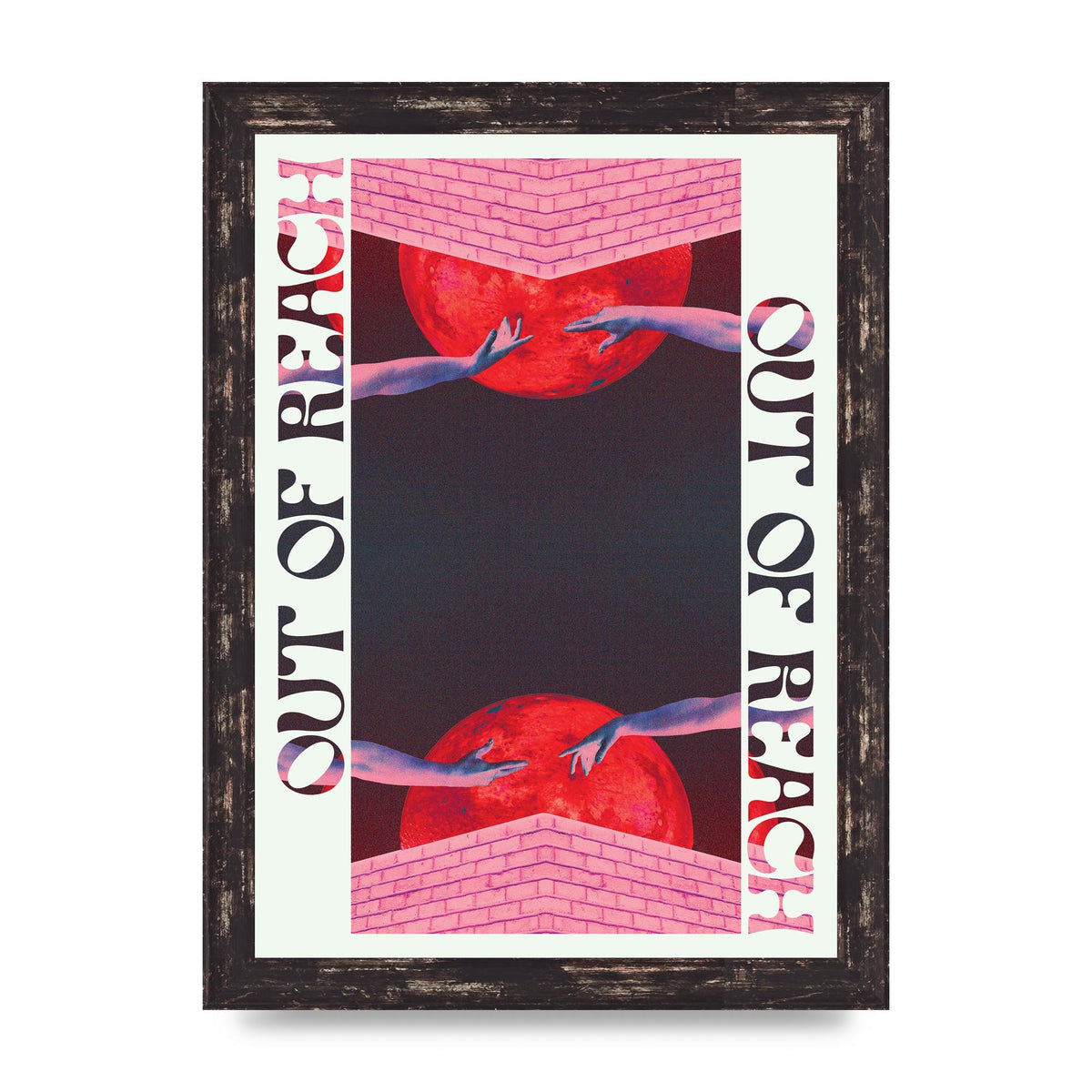 Out Of Reach Lofi Retro Music Poster Style" Printed Poster - A4 framed