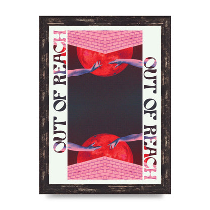 Out Of Reach Lofi Retro Music Poster Style" Printed Poster - A4 framed