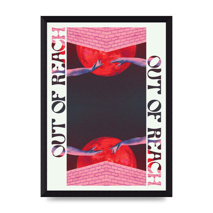 Out Of Reach Lofi Retro Music Poster Style" Printed Poster - A4 framed