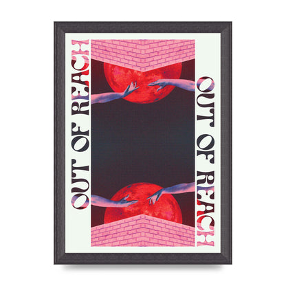 Out Of Reach Lofi Retro Music Poster Style" Printed Poster - A4 framed