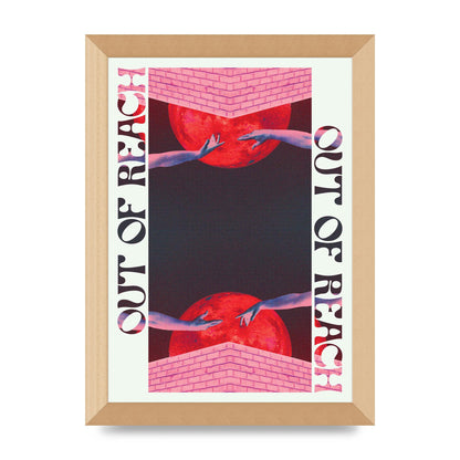 Out Of Reach Lofi Retro Music Poster Style" Printed Poster - A4 framed