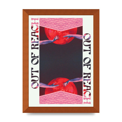 Out Of Reach Lofi Retro Music Poster Style" Printed Poster - A4 framed