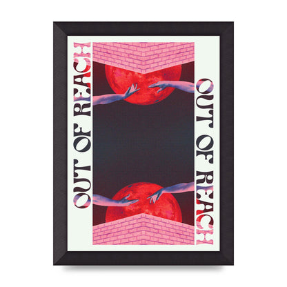Out Of Reach Lofi Retro Music Poster Style" Printed Poster - A4 framed
