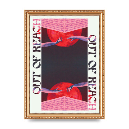 Out Of Reach Lofi Retro Music Poster Style" Printed Poster - A4 framed