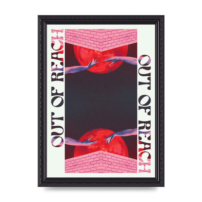 Out Of Reach Lofi Retro Music Poster Style" Printed Poster - A4 framed