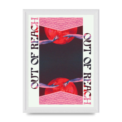 Out Of Reach Lofi Retro Music Poster Style" Printed Poster - A4 framed