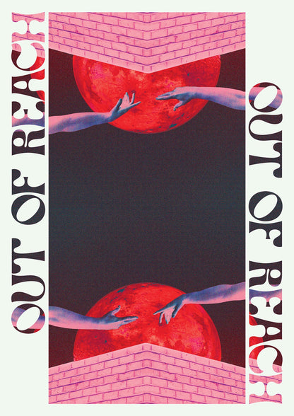 Out Of Reach Lofi Retro Music Poster Style" Printed Poster - detail