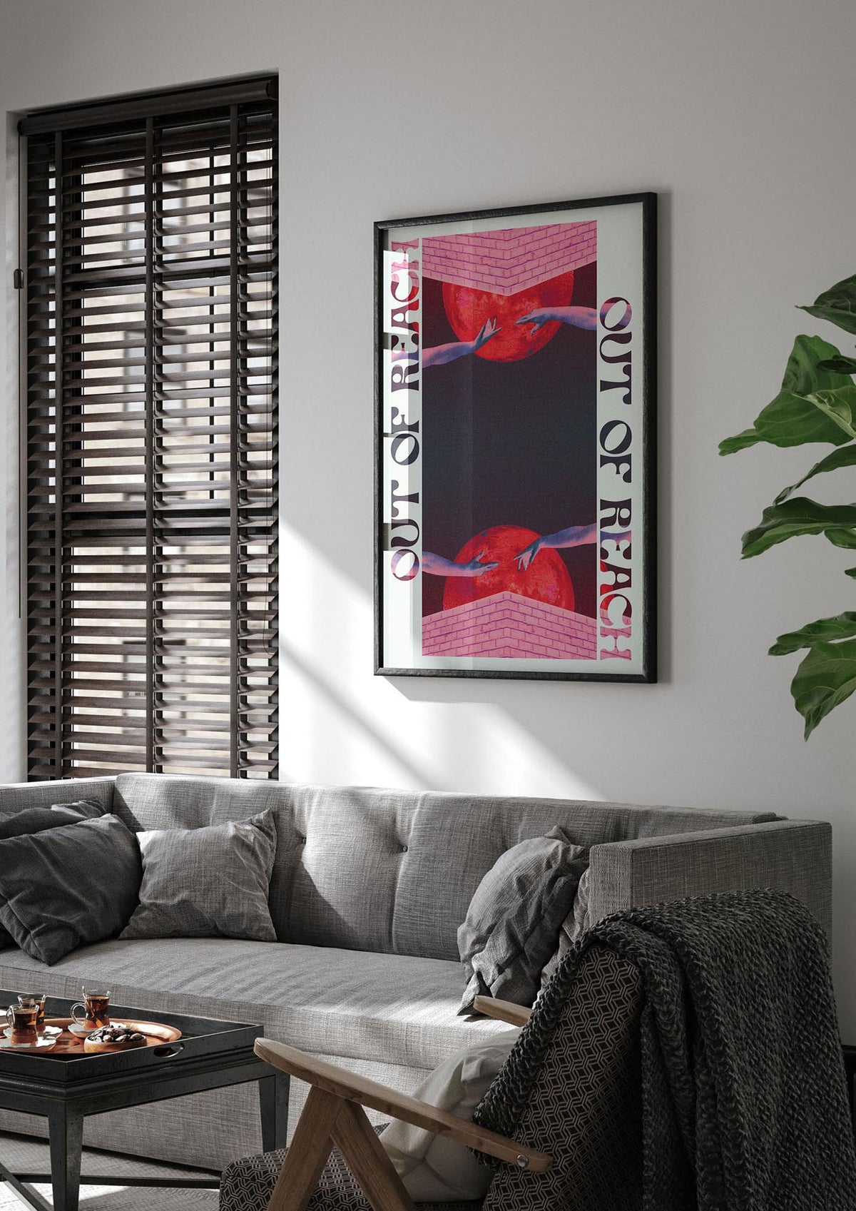 Out Of Reach Lofi Retro Music Poster Style" Printed Poster - living room 1