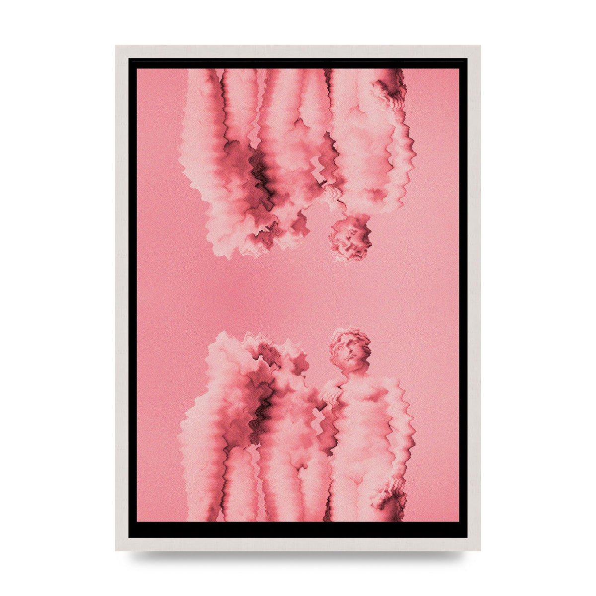 Ripple Statues Pink Trippy Wall Art - A2 framed