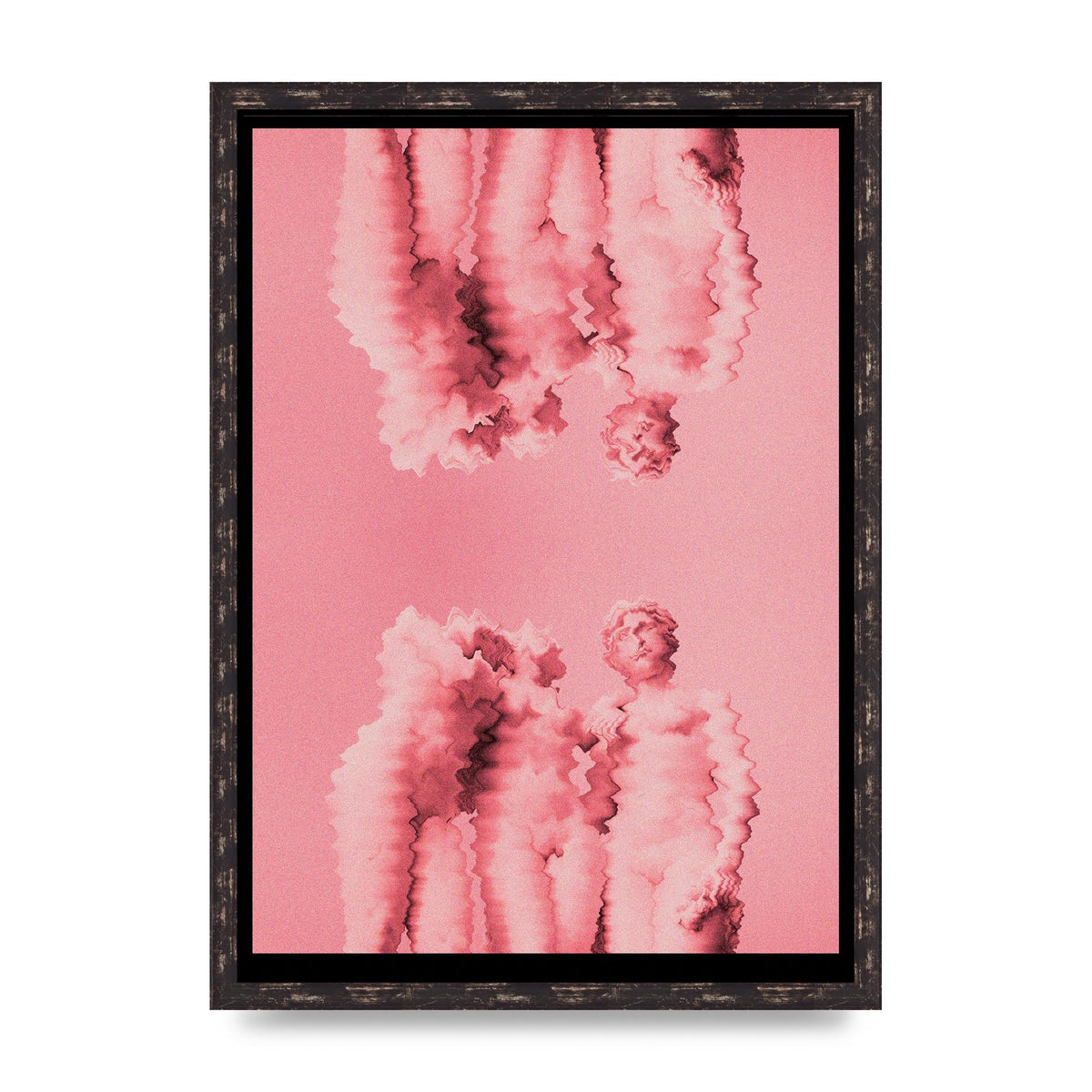 Ripple Statues Pink Trippy Wall Art - A2 framed