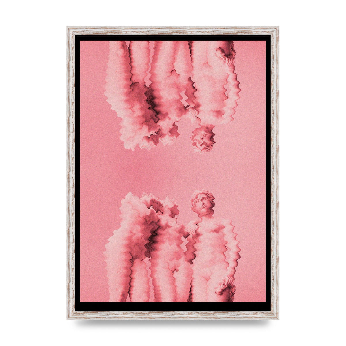 Ripple Statues Pink Trippy Wall Art - A2 framed