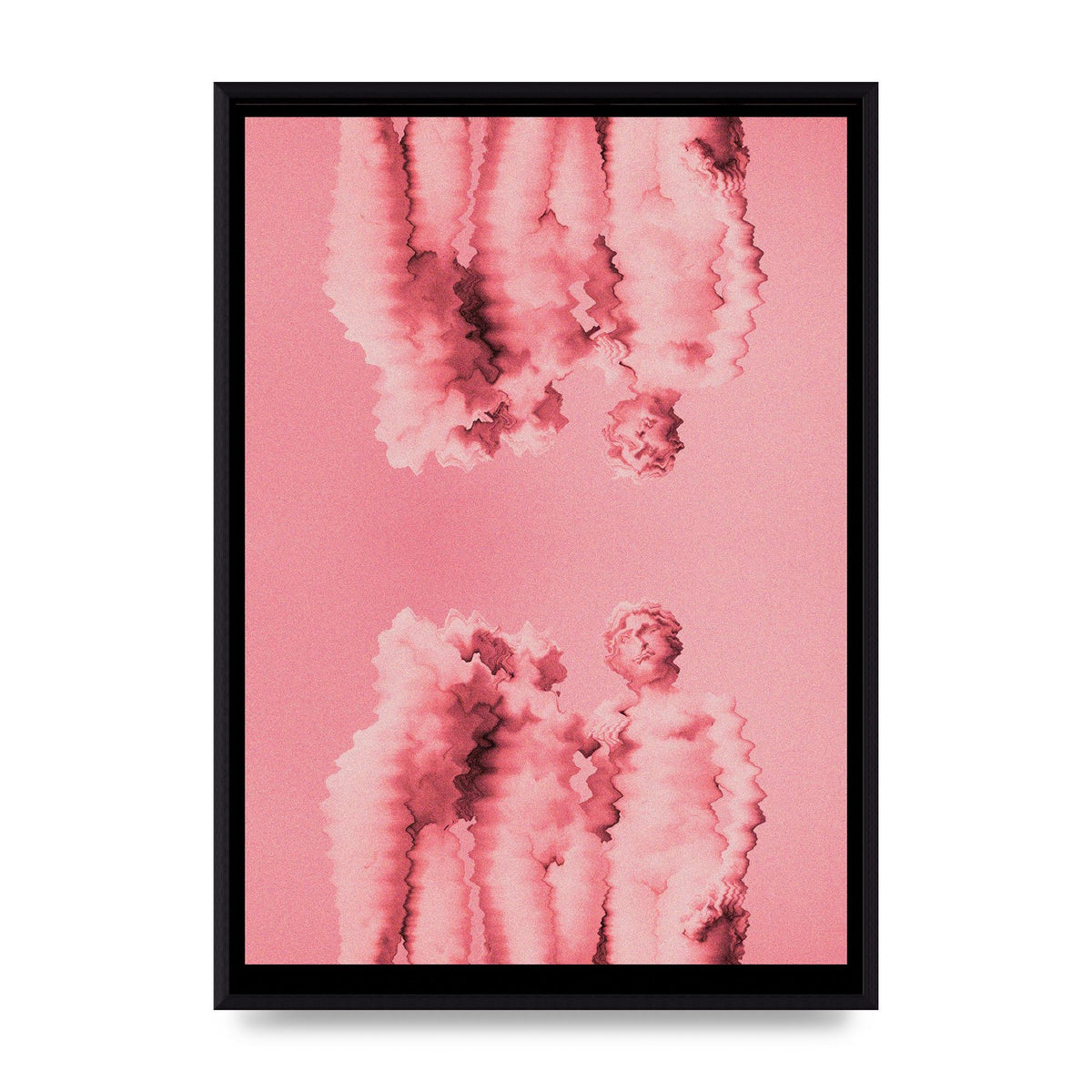 Ripple Statues Pink Trippy Wall Art - A2 framed