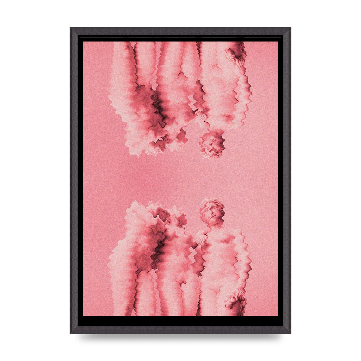Ripple Statues Pink Trippy Wall Art - A2 framed