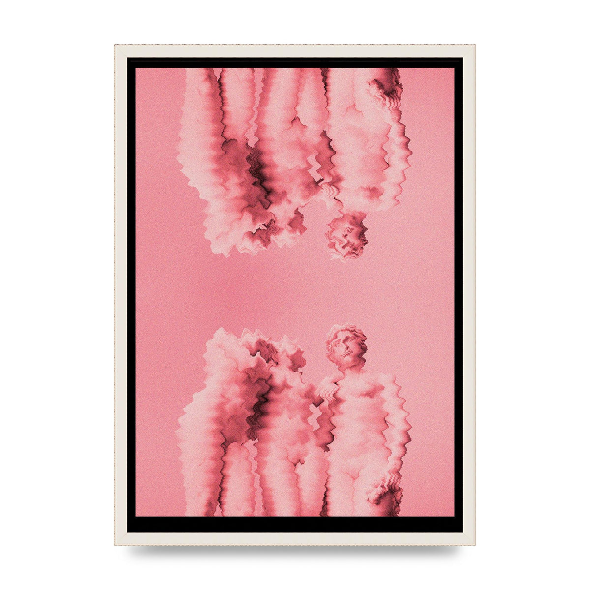 Ripple Statues Pink Trippy Wall Art - A2 framed
