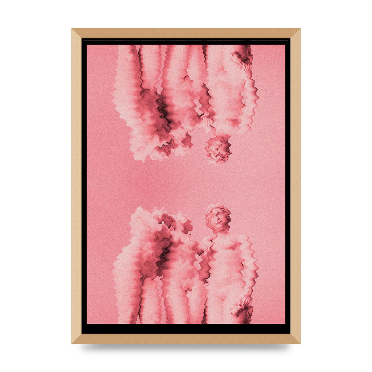 Ripple Statues Pink Trippy Wall Art - A2 framed