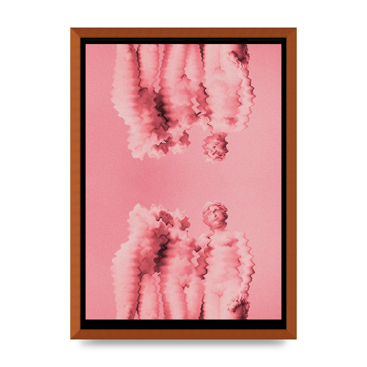 Ripple Statues Pink Trippy Wall Art - A2 framed