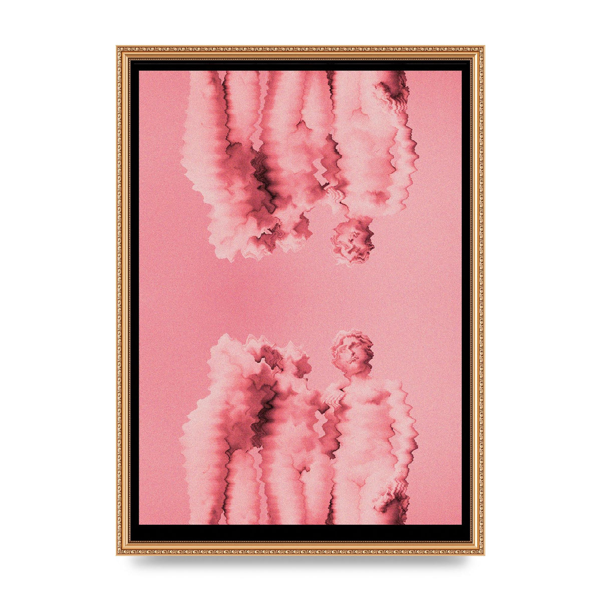 Ripple Statues Pink Trippy Wall Art - A2 framed